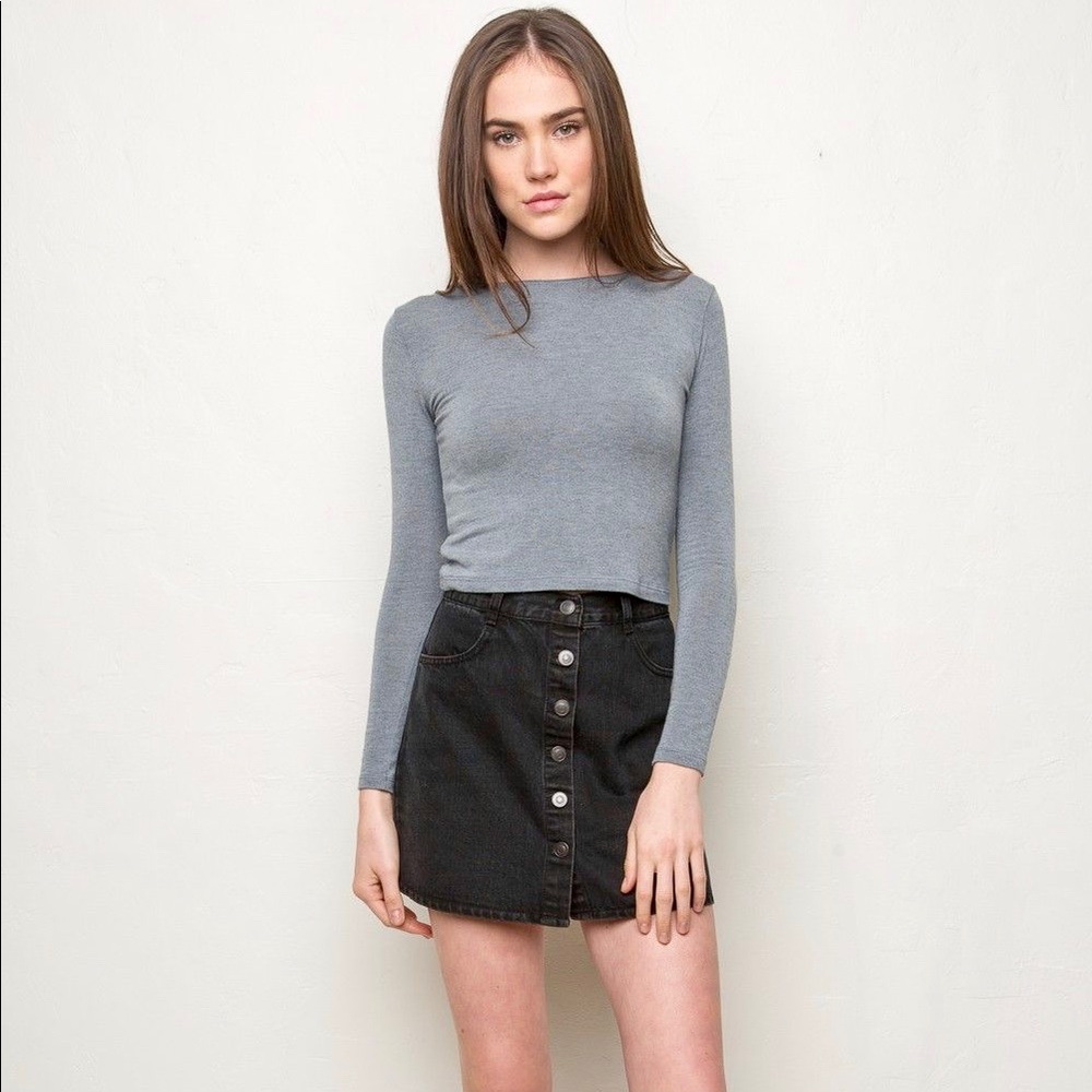 Black denim Brandy Melville High-waisted skirt